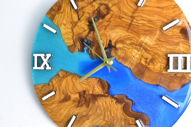 Custom Made Resin Wood Wall Clock Made to Order Epoxy&olive Etsy