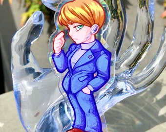 No More Heroes 3 NMH3 Holographic Damon Acrylic Charm in Glass Holo OR Rainbow Holo Epoxy