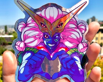 No More Heroes 3 NMH3 Shiny Chrome Reflective Mirror Vinyl Sticker UV Resistant Weatherproof Dishwasher-safe FU