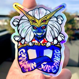 No More Heroes 3 NMH3 Holographic Vinyl Sticker UV Resistant Weatherproof Dishwasher-safe FU Goddamn Superhero