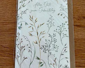 Folding card, birthday card, greeting card - Happy Birthday, Birthday - with matching envelope