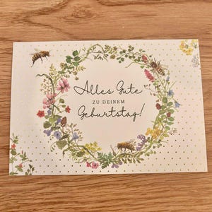 Postkarte zum Geburtstag - Happy Birthday - Bienen