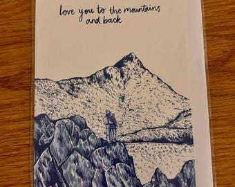 Tarjeta plegable, mapa - montañas, senderismo