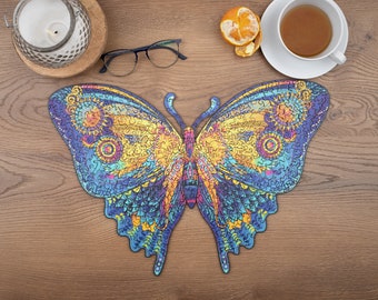 Adawoo Butterfly Wooden Jigsaw Puzzle: Unique Animal Shapes