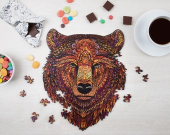 Wooden Puzzle Jigsaw Premium Bear by Adawoo
