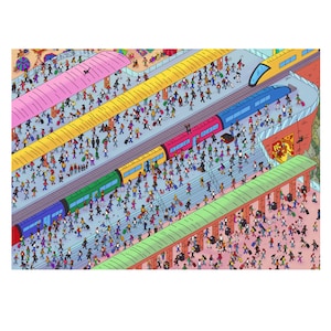 Wooden Puzzle Jigsaw Premium Adawoo City - 3/4 Railway Station
