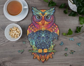 Wooden Puzzle Jigsaw Premium Owl by Adawoo