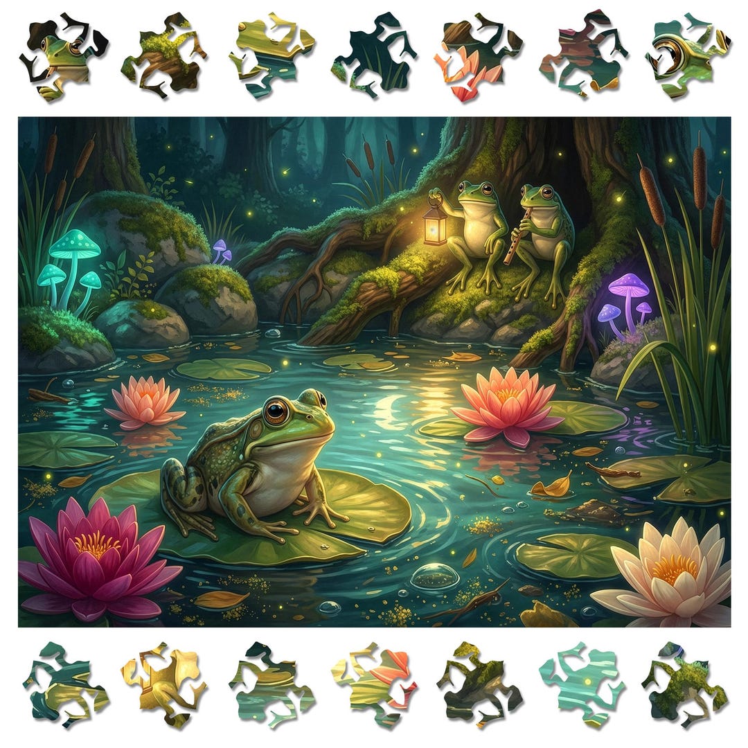 Forest Frog Wooden Jigsaw Puzzle – Unique A3 Challenge - Etsy
