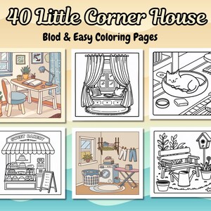 40 Little Corner House Coloring Pages – Relaxing Home Scenes with Simple, Bold, and Easy Designs for Kids and Adults