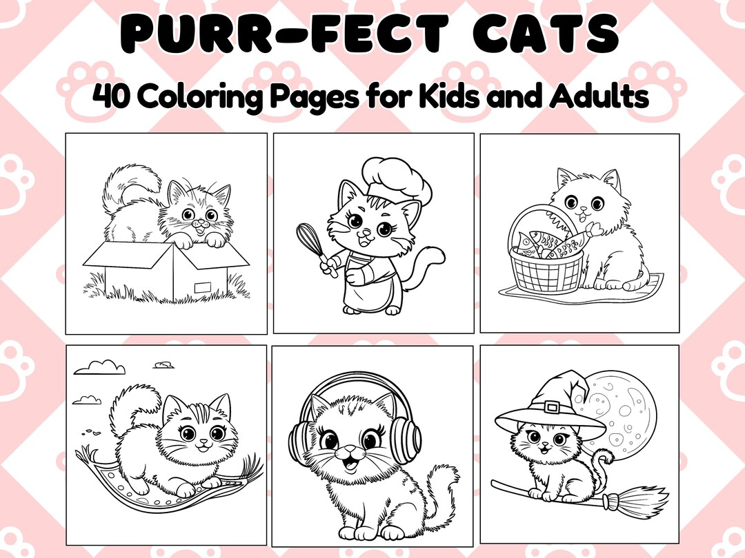 Purr-fect Cats Coloring Pages Bold and Easy Designs for Creative