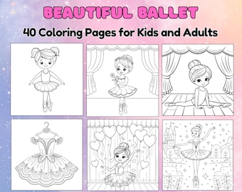 Beautiful Ballet Coloring Pages Dance-Themed Activities for Kids and Adults| Graceful Ballet Dancer Coloring Sheets,Fun Instant Download PDF
