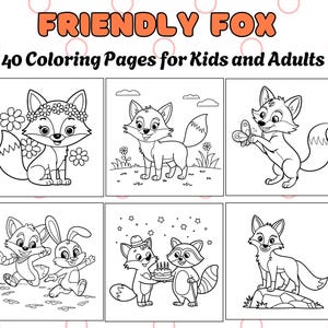 Freundlicher Fuchs zum Ausmalen für Kinder und Erwachsene | Einfach und liebenswert, einfaches und mutiges Waldfuchs-Kunst-Design für kreativen Spaß und Entspannung