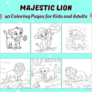Majestätischer Löwe zum Ausmalen für Kinder und Erwachsene | Gewagte und schöne Designs Niedliche Löwen-Kunst - für Stressabbau, Kreativität und Entspannung