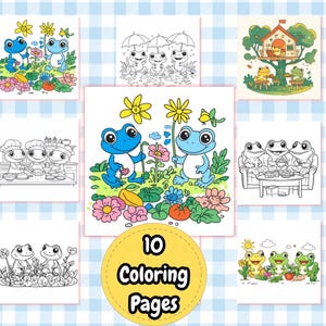 Cozy Home Frogs Coloring Pages, Cute Frog Activity Pages, Printable Cozy Frog Art, Frog Adventures and Friends Coloring Pages for Kids