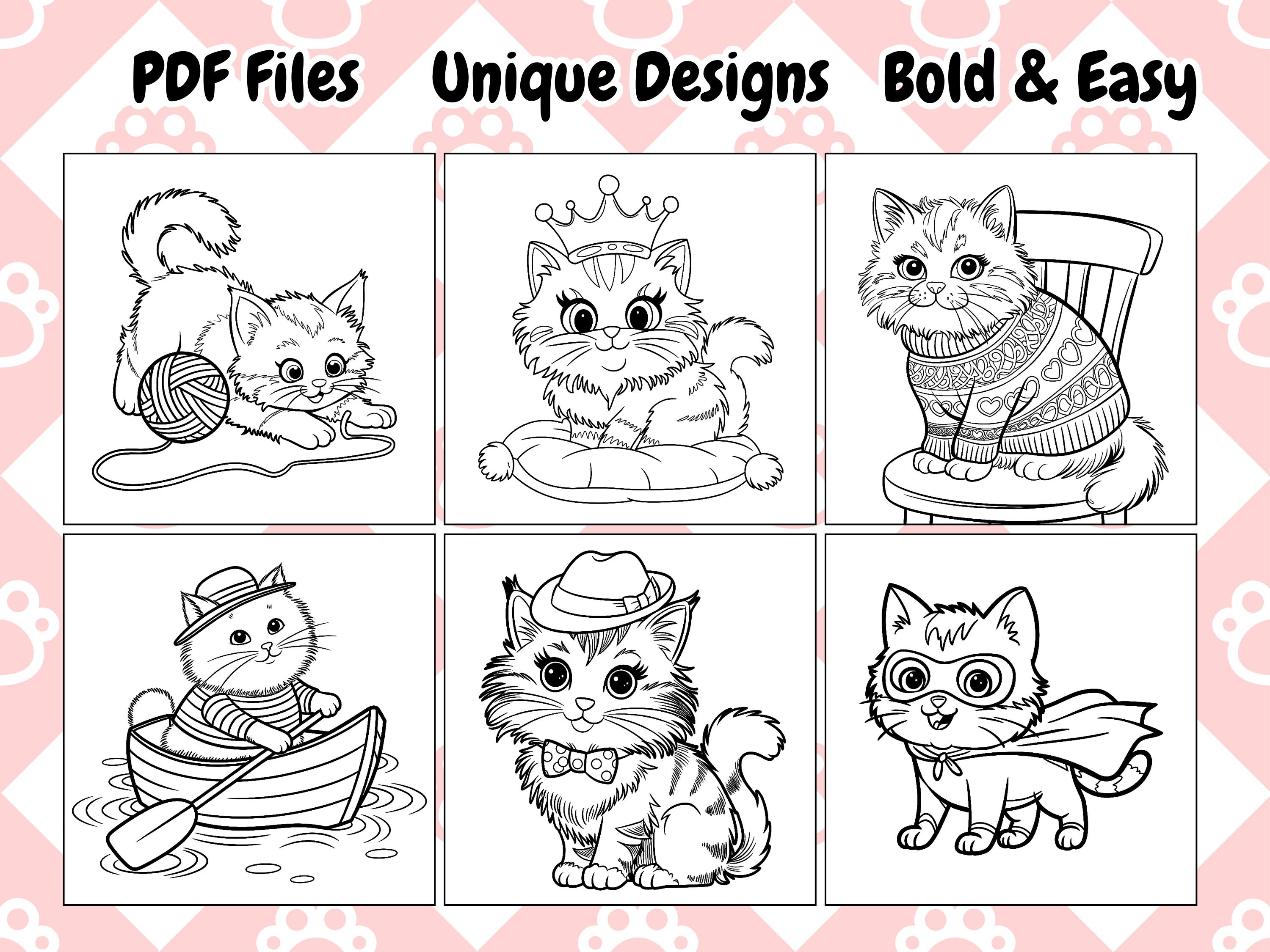 Purr-fect Cats Coloring Pages Bold and Easy Designs for Creative