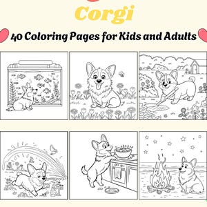 Corgi Coloring Pages for Kids and Adults – Featuring Cute Dog Enjoy Fun Activities at Cozy Home and Outdoor – for Relaxation and Creativity