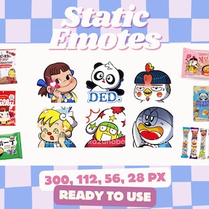 Asian Snacks Static Emote, Kawaii Cute Emotes, for Streamer, VTuber, Twitch, Discord, Youtube