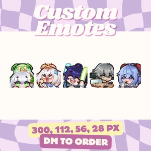 Aangepaste emotes, badges, stickers, emoji's, individueel of set, voor Twitch/Youtube/Discord