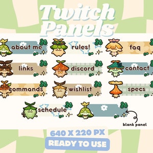 10 Aranara Twitch Panels, Genshin, Aesthetic, Kawaii, for Streamer, Twitch | Variation B