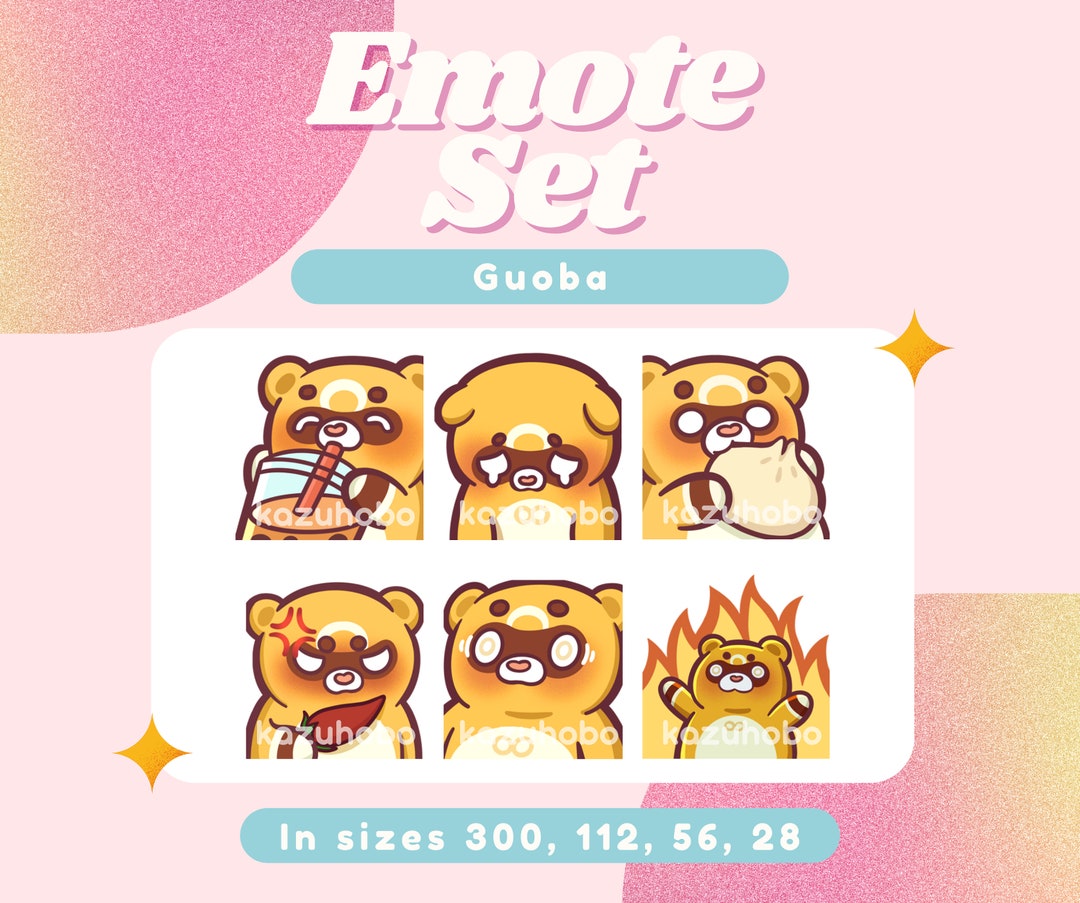 Guoba Emotes Set, Genshin, Cute Kawaii Chibi Emoji, for Streamer ...