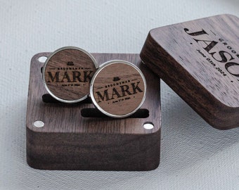 Engraved Groomsmen Cufflinks, Groomsmen Gifts, Wedding Cufflinks Gift Box, Groomsman Gift, Groomsmen Proposal, Groomsmen Gift Set