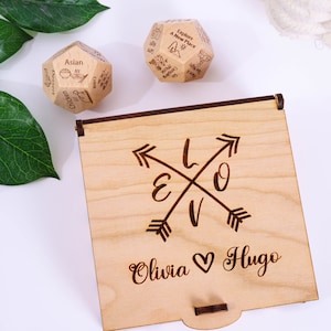 a couple of wooden dices sitting on top of a table