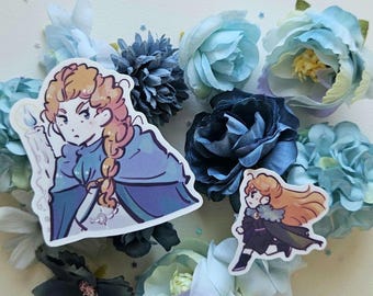 Wolf girl chibi dark fantasy sticker pack vinyl