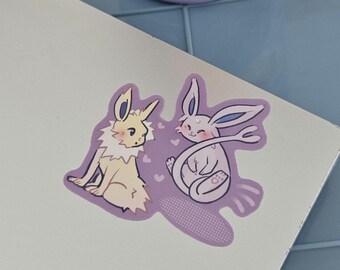 Eeveelution duo sticker purple yellow
