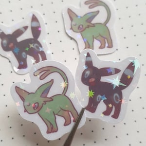 Évolution brillante, sticker renard kitsune, sticker lune, sticker renard, bullet journal, stickers bujo, papeterie kawaii, sticker holographique