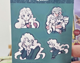 Queen dragon King dragon dreamer cute sticker sheet