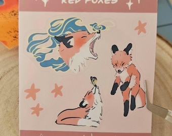 Hoja de pegatinas para diario de zorros rojos (Reino Unido)