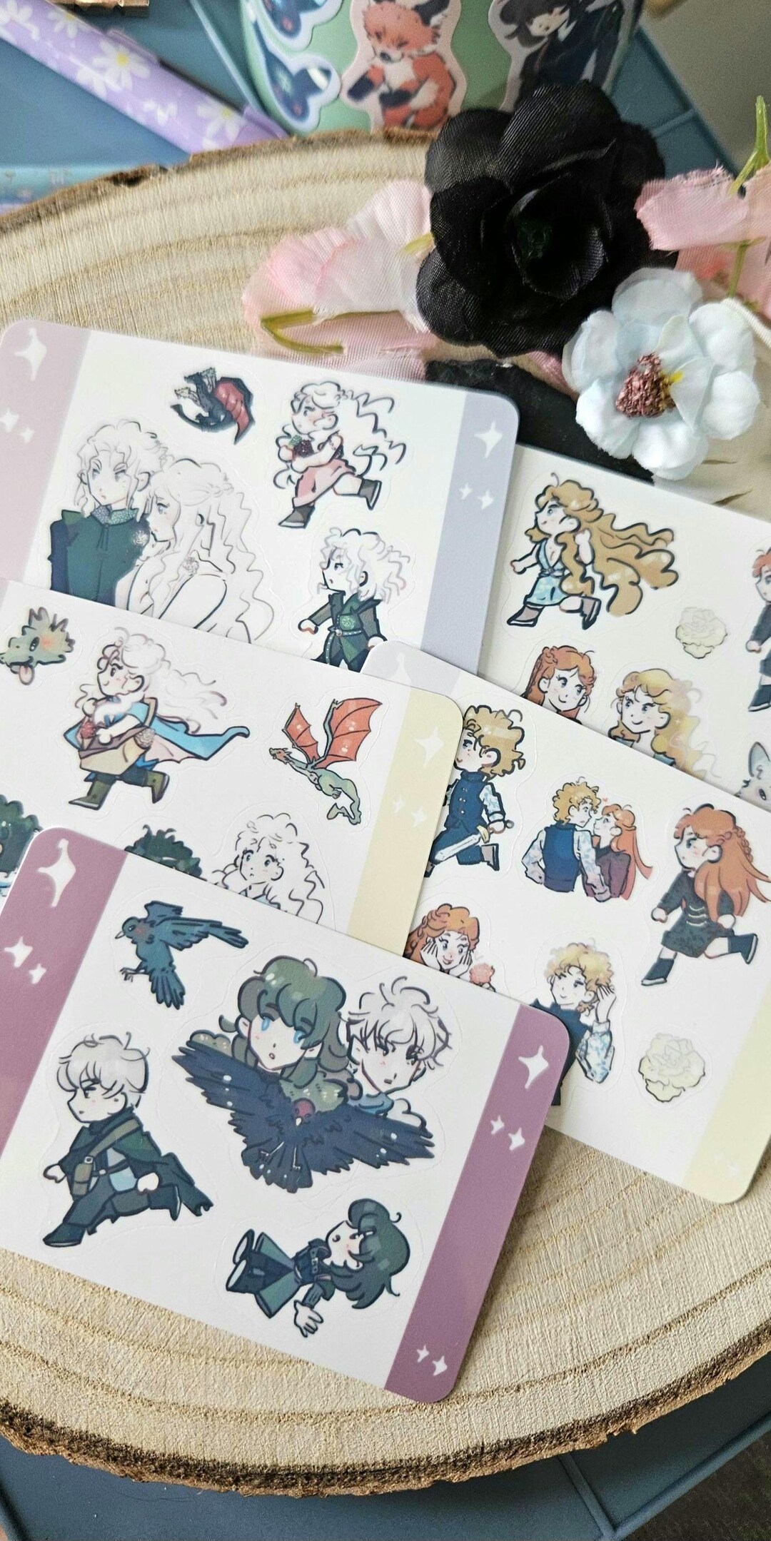 Anime Journal Sticker Sheets Mini Chibi Kawaii Stationery Vday Decor - Etsy