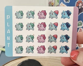 Cute plant sticker sheet journal small sticker pack flowers strawberry blueberry stickers