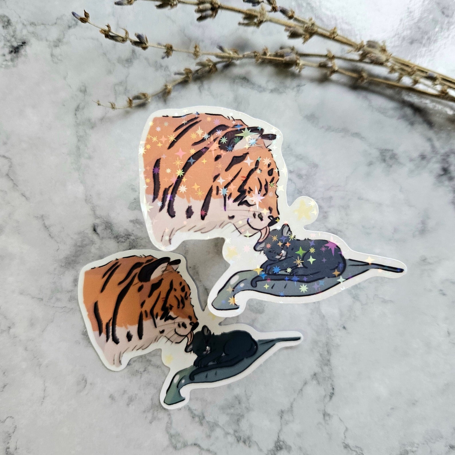 Tiger Sticker Pack Tiger Yawning Tiger Drinking Boba Tea Baby Panther ...