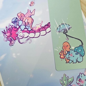 Small monster bookmark anime art print set japan stationary set