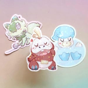 Animal monster sticker pack cute cat croc duck sticker bundle kawaii laptop stickers