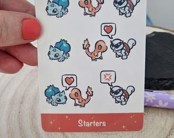 Gen 1 starters sticker sheet mini journal stickers