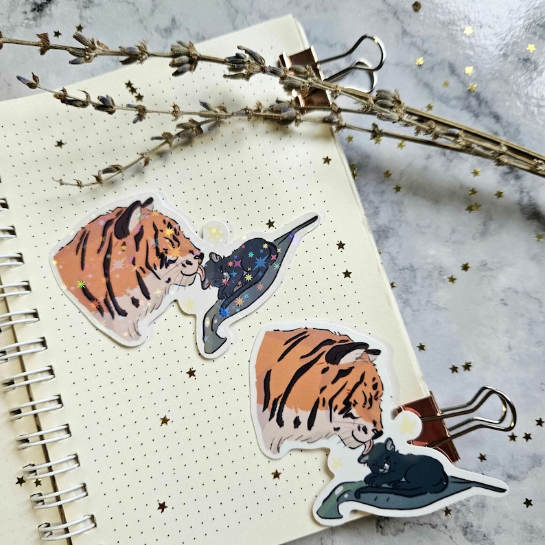 Tiger Sticker Pack Tiger Yawning Tiger Drinking Boba Tea Baby Panther ...