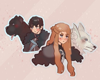 Fantasy sticker dog sticker direwolf wolf sticker vinyl sticker for laptop decal water bottle hydroflask sticker computer sticker