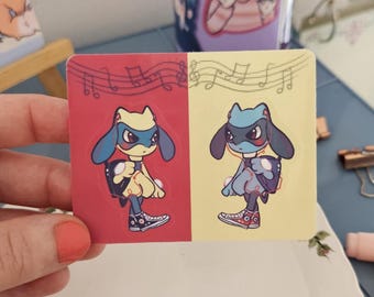 ルカリオポケモン風犬用ステッカーシート - DIY PNGレターサイズ簡単 