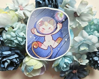 Holographisch Galaxy Katze Aufkleber: Wasserfester Vinyl-Aufkleber