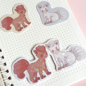 Sticker renard roux Sticker renard des neiges pour ordinateur portable Sticker bouteille d'eau Hydroflask coffret cadeau kawaii