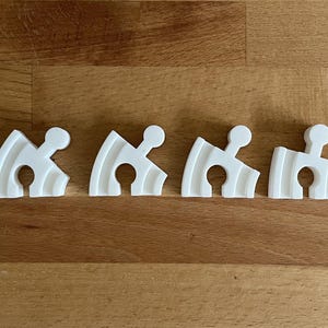 BRIO compatible curves – set of 6 adapters in different angles – 3D printing extension for wooden railway