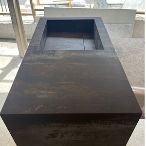Sink Integrated Custom Dekton Trillium Porcelain Sink, Marble Look Kitchen Sink, Bathroom Sink, Bathroom Vanity, Custom Bathroom Countertop
