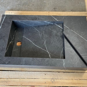 Custom Pietra Grey Porcelain Sink: Handmade Bathroom Vanity