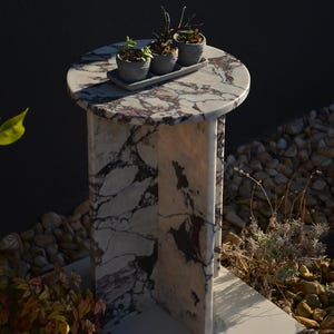 Calacatta Viola Marble Coffee Table, Round Marble Coffee Table, Luxury Side Table, Elegant Coffee Table for Living Room, Marble Side Table