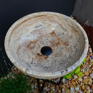 Marble Sink, Marble Bowl, Wash Basin, Marble Wash Basin, Countertop Sink,Handcrafted Basin, Marble Counter Basin,Vanity Sink,Travertine Sink
