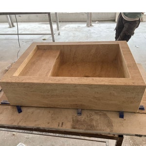 Custom Marble Sink, Marble Bathroom Sink, Marble Kitchen Sink, Custom Travertine Sink, Farmhouse Travertine Sink, Travertine Vessel Sink