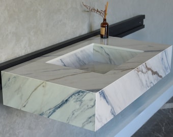 Lavabo Dekton Onirika Trance personalizado, lavabo personalizado hecho a mano, encimera de baño de alta ingeniería, lavabo de baño de piedra, lavabo de porcelana de ingeniería