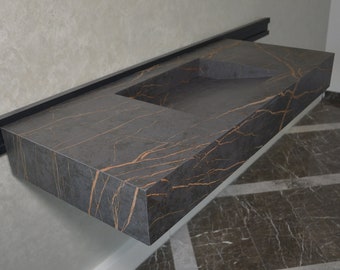 Fregadero Dekton Laurent hecho a medida, fregadero personalizado hecho a mano, tapa de tocador de baño de alta ingeniería, fregadero de baño, fregadero hecho a mano de porcelana de ingeniería